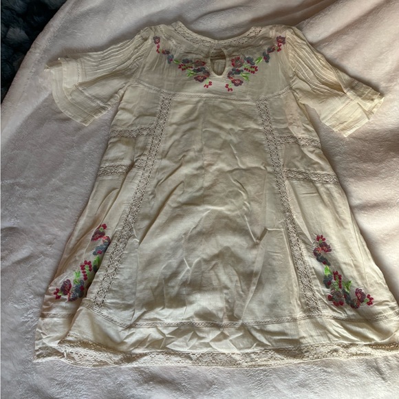 Free People EUC white embroidered lace inset dress size small - Picture 3 of 5